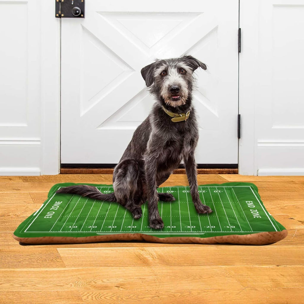 Blueangle American Football Field Dog Bed Cat Bed, Rectangle Comfortable Pet Bed, Ultra Soft Calming Dog Bed for Small Medium Large Dogs, 18" x 24"