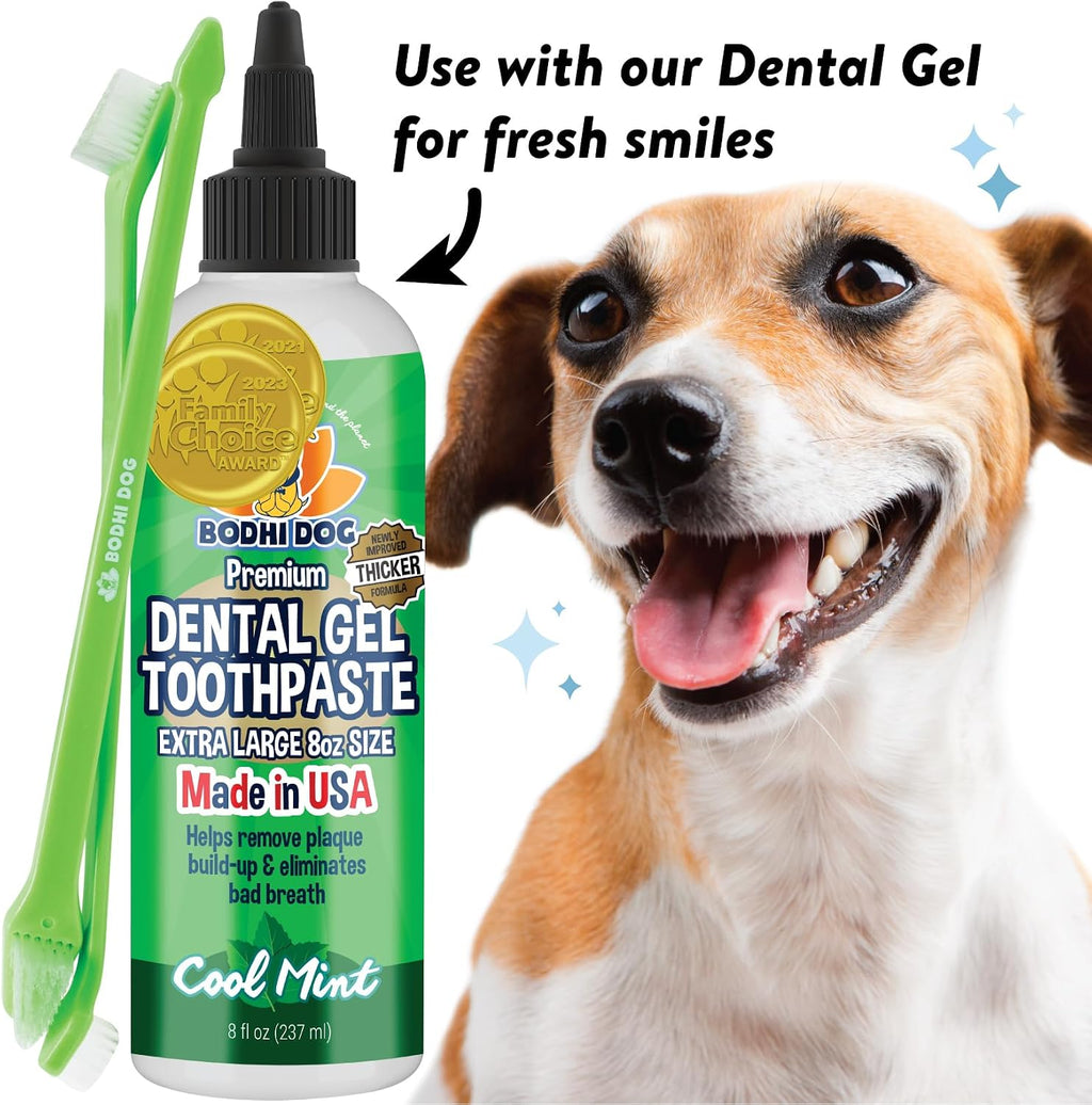 Bodhi Dog Dual-Headed Toothbrush for Dogs & Cats - Soft Bristles for Gentle Pet Dental Care - Puppy & Adult Teeth Cleaning - Easy-to-Use Design for Healthy Gums & Fresh Breath (100 Count) 