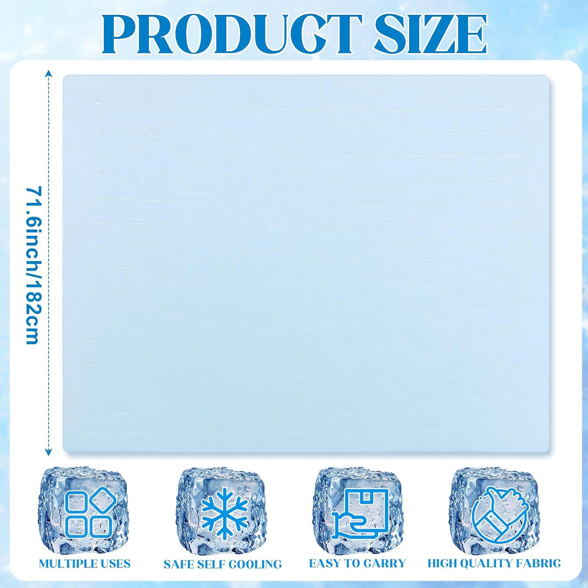 Geetery 72"x72" Cooling Blanket for Large Dogs, Breathable Pet Blanket