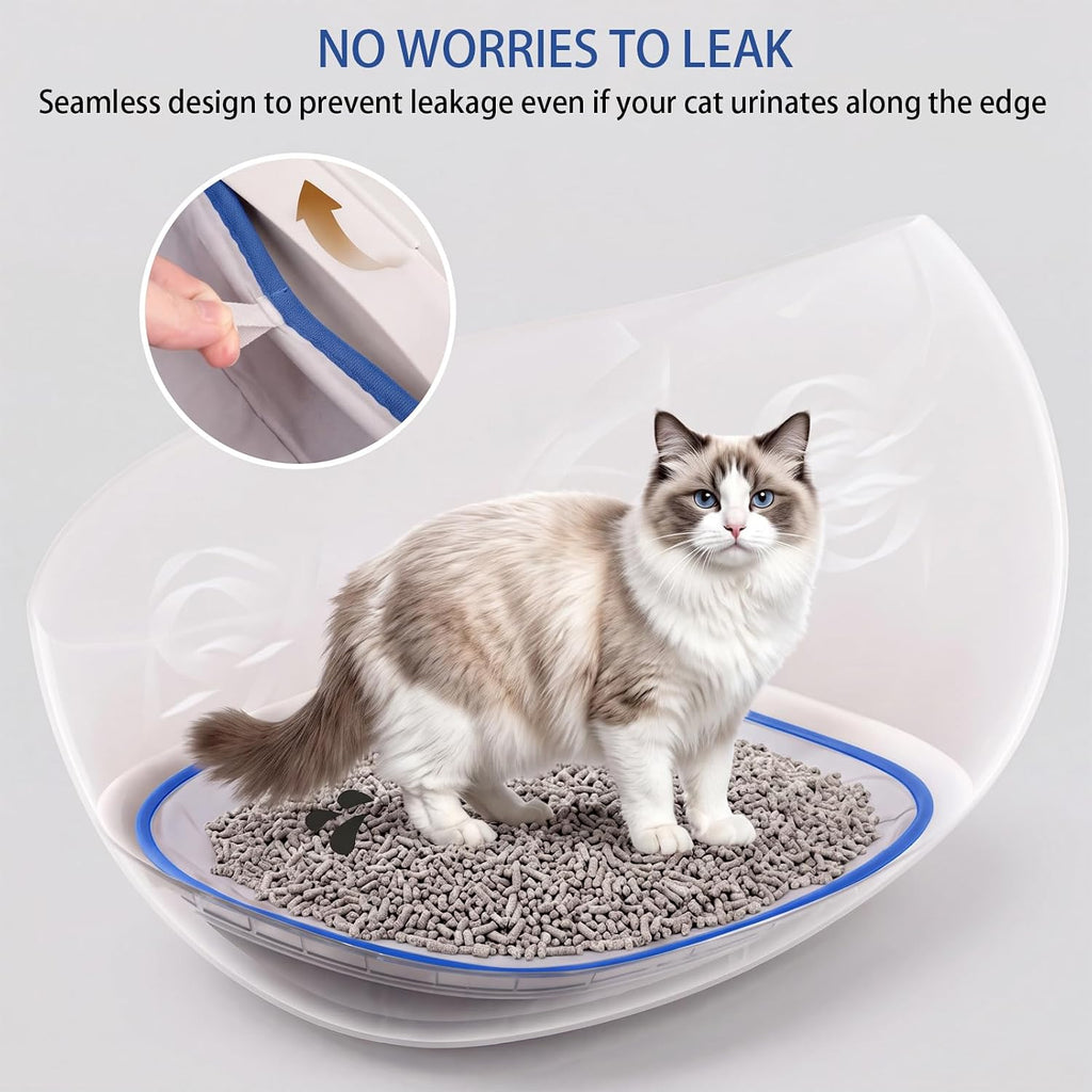 Waterproof Pads for Open Top Self-Cleaning Cat Litter Box, 2-Pack | Washable Removable Cat Litter Box Pads, Leak-Proof Replacement Liner Accessories