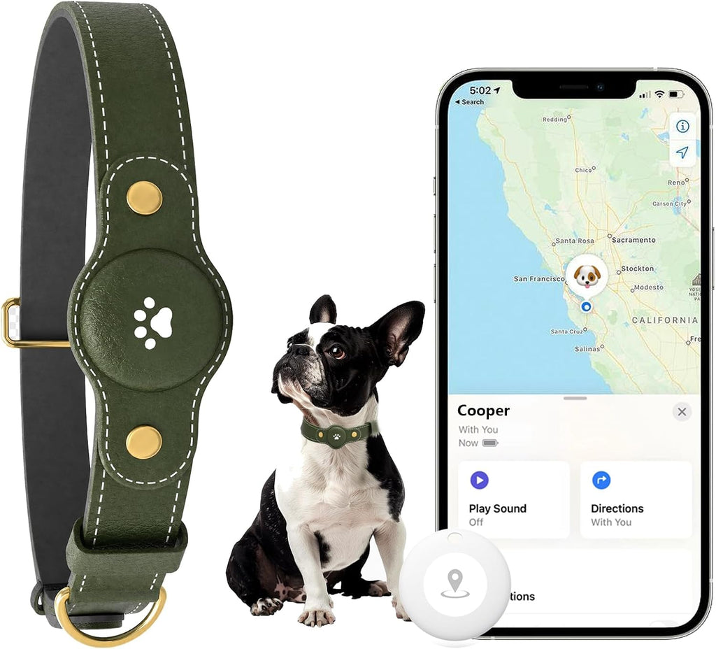 GPS Tracker for Dogs – Smart Dog Collar & Pet Tracker with Real-Time Location, No Monthly Fee, Unlimited Range (iOS & Android) – Fits Small to Large Dogs(Locator Included)