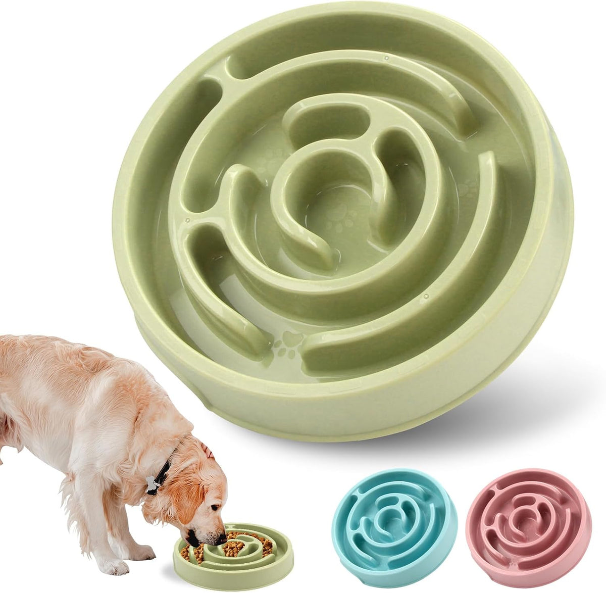 Slow Feeder Dog Bowls,Puzzle Dog Bowl with Anti-Slip, Slow Feeder & Non-Slip Design, Boredom and Anxiety Reducer, Suitable for All Breed Dogs and Cat