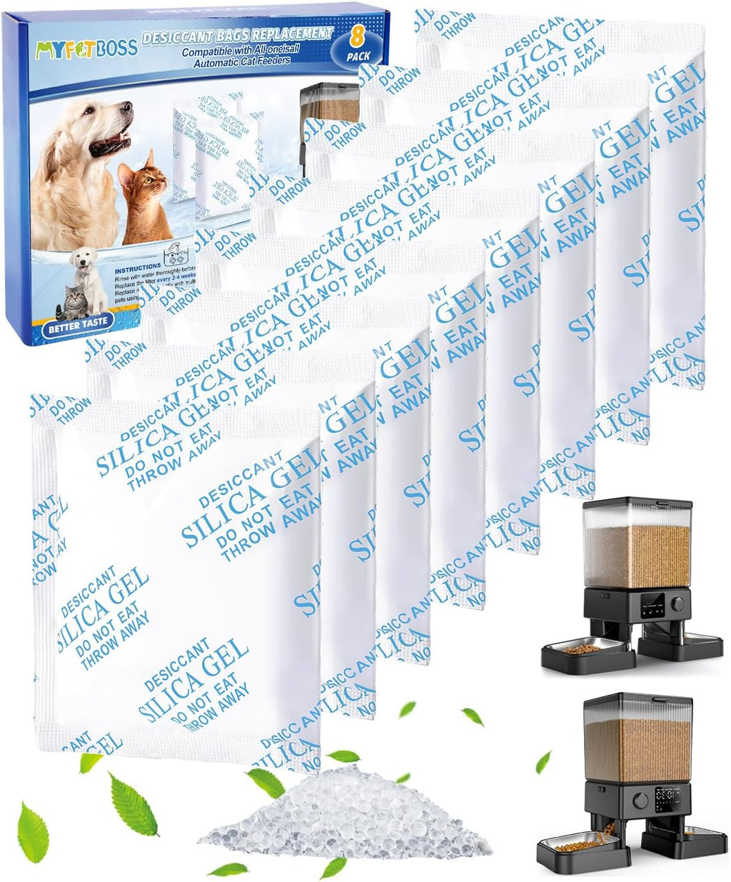 8PCS Desiccant Bag Fit for All oneisall Automatic Cat Feeders