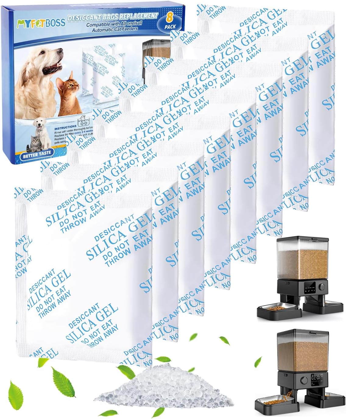 8PCS Desiccant Bag Fit for All oneisall Automatic Cat Feeders