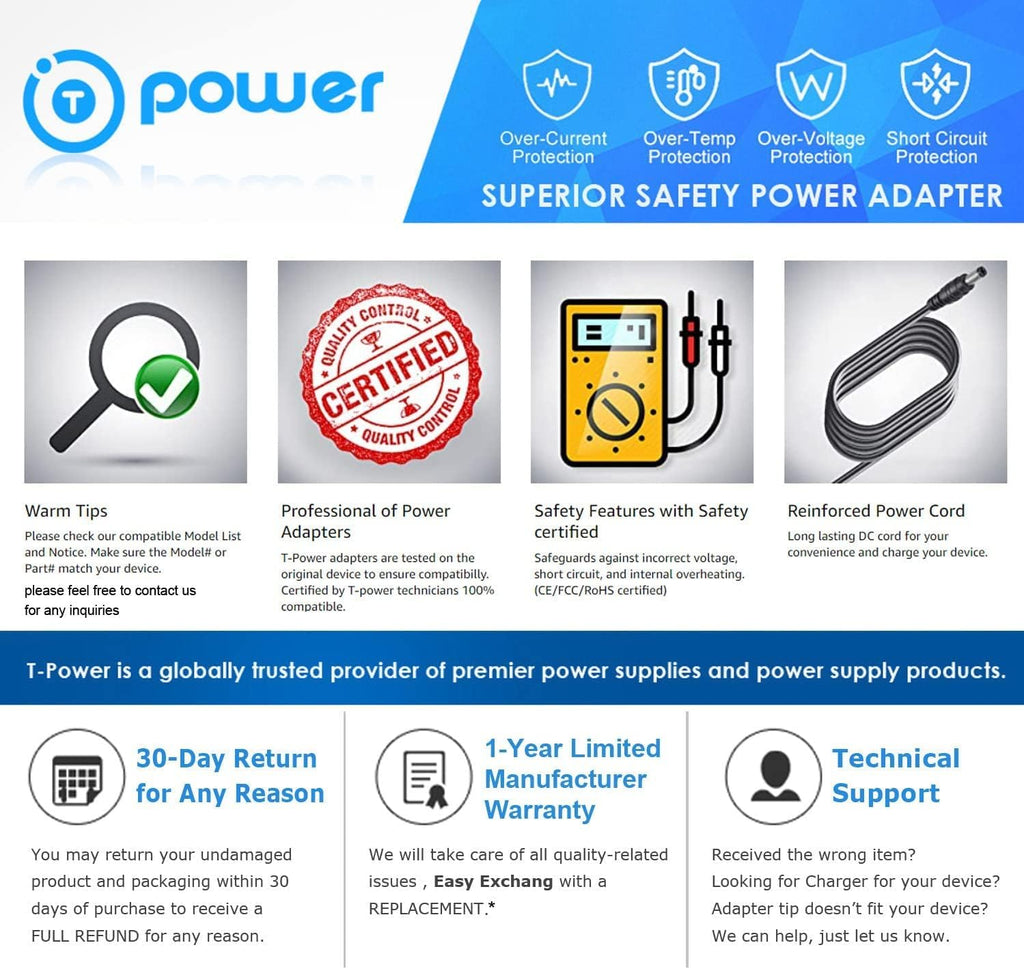 T POWER 18V Charger for Pet Safe ScoopFree Ultra Self-Cleaning Cat Litter Box RFA-516 PAL00-14243, PAL00-15342, PAL00-14242, PAL00-14243 Ac DC Adapter Power Supply