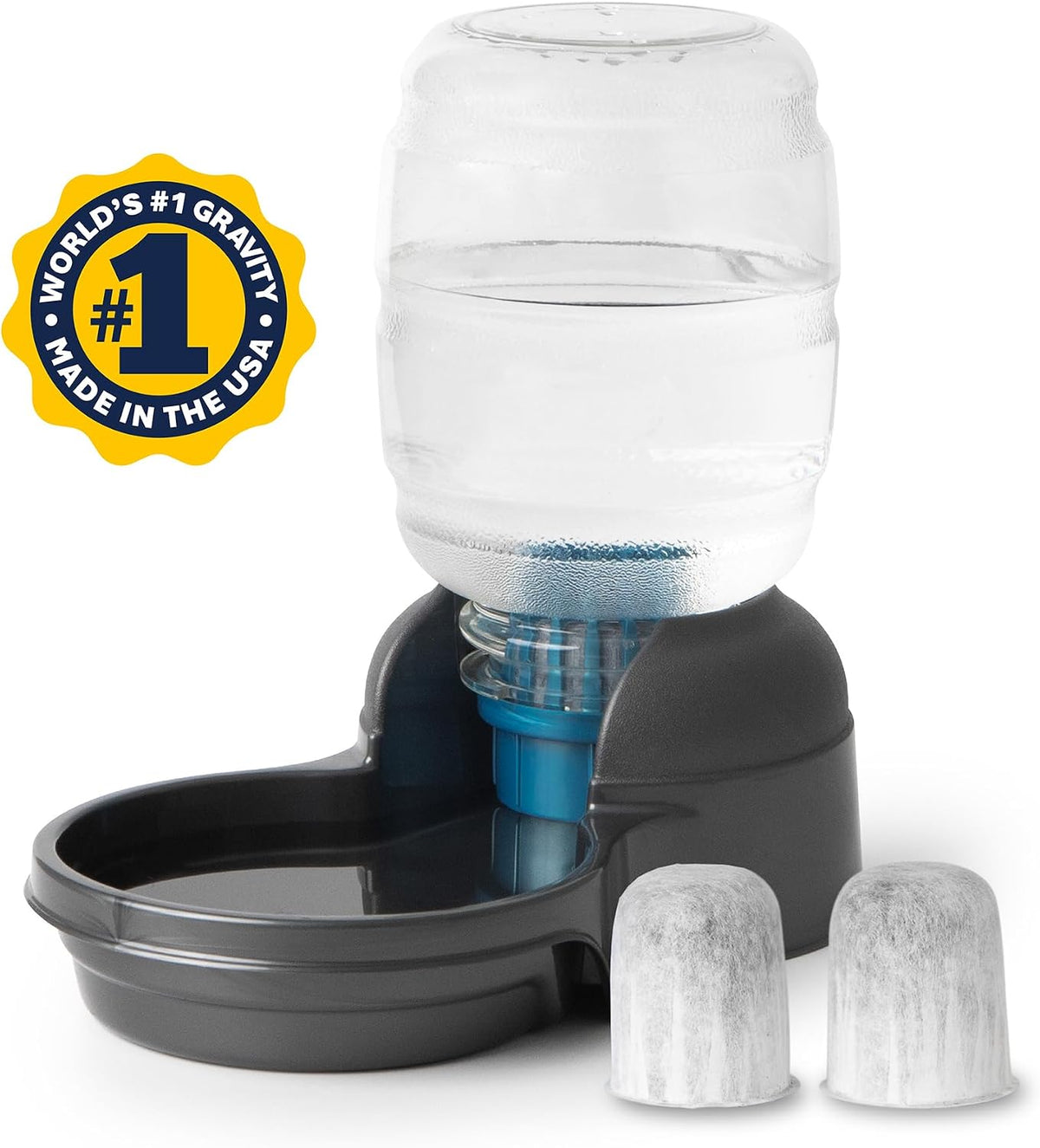 Petmate Replendish Gravity Dog Waterer, 0.5 Gal, Microban, 2 Filters