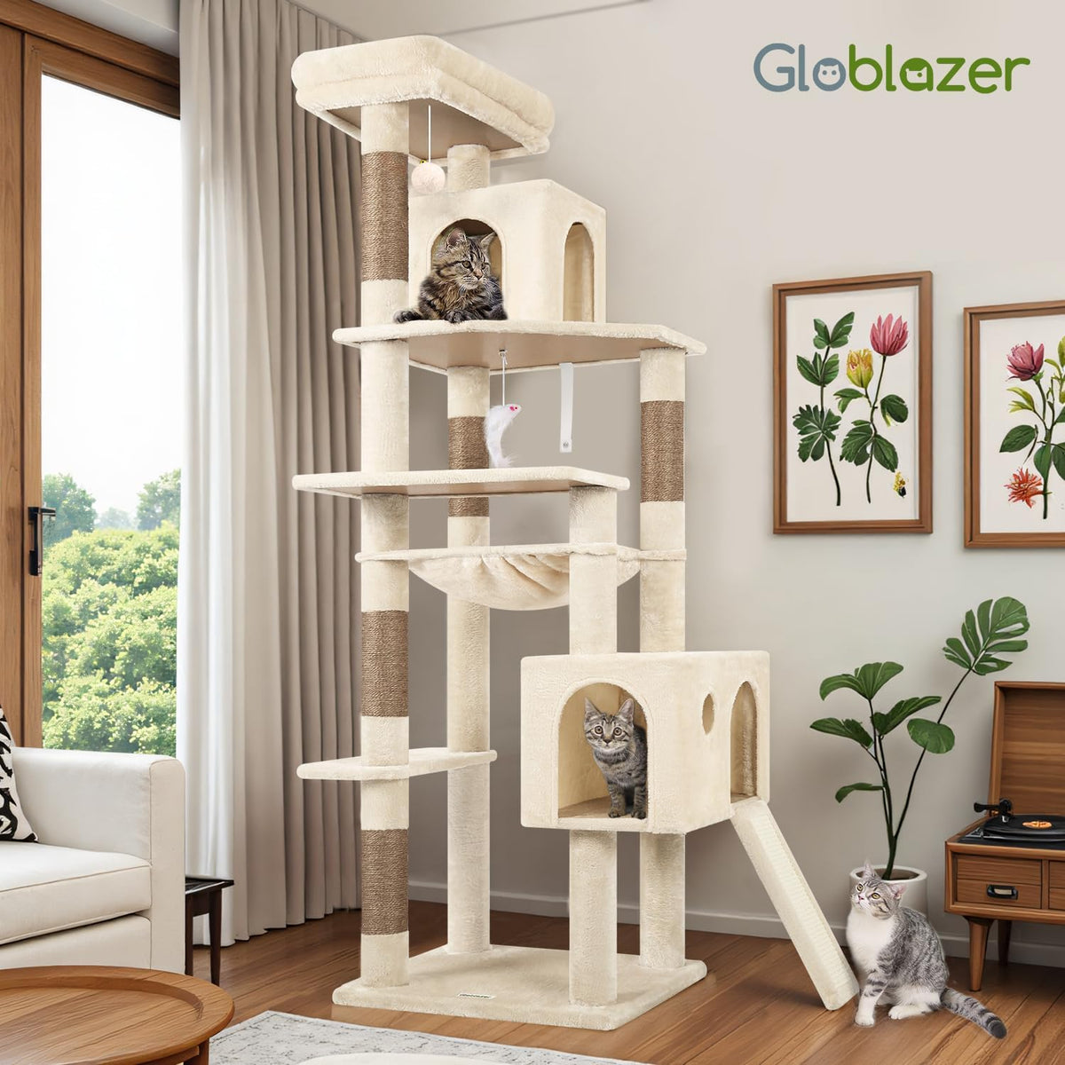 Globlazer F70 Pro Heavy Duty Cat Tree Tower for Indoor Cats Large Adult