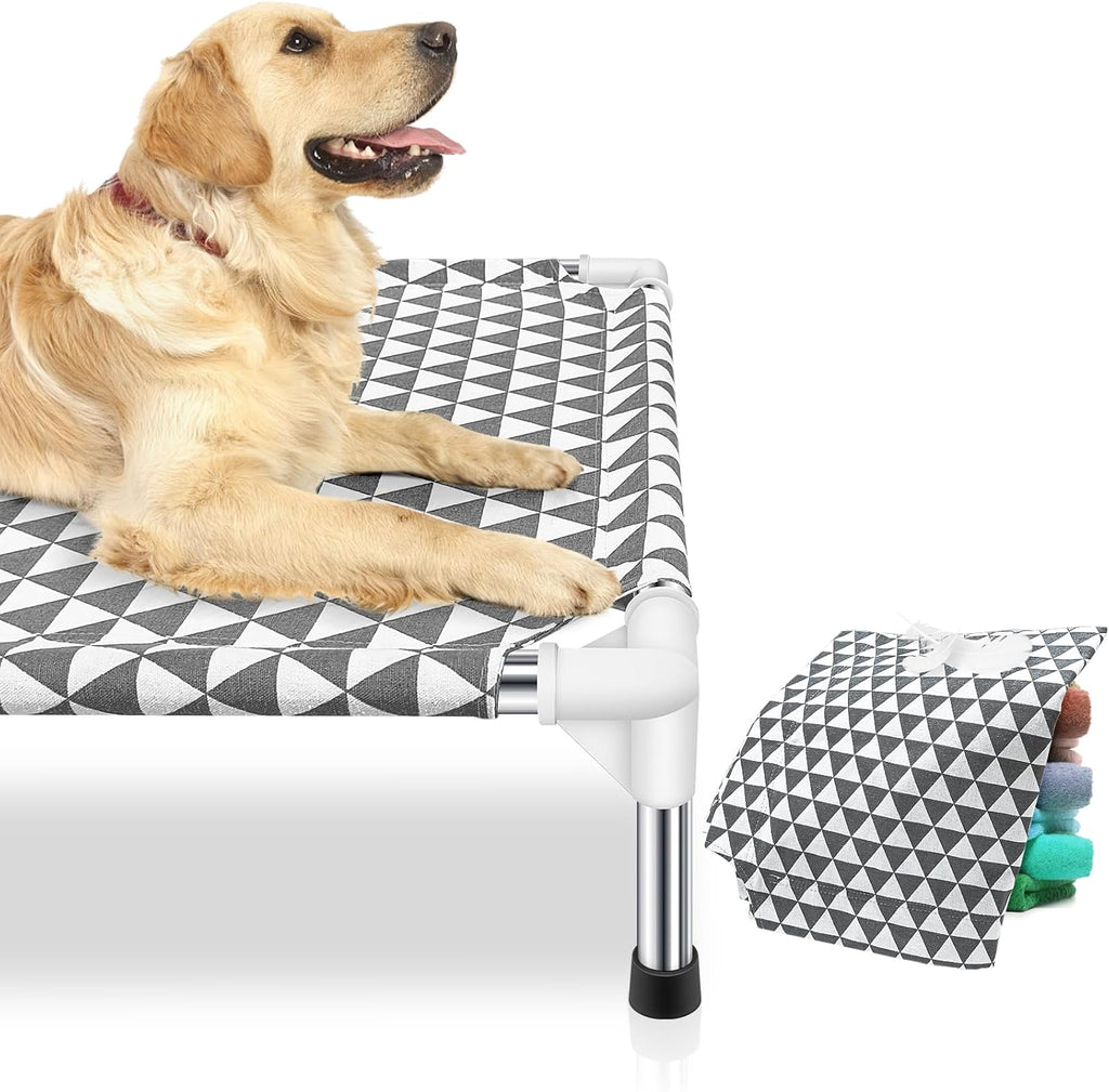 Kuntrust Elevated Outdoor Dog Bed, Large Size, Fits up to 100lbs