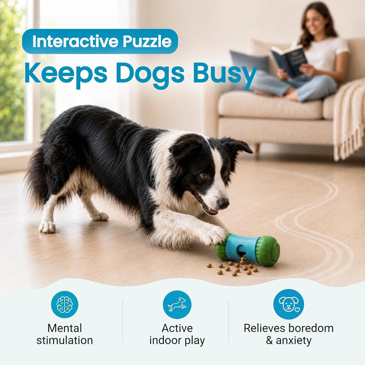 Interactive Frozen Dog Treat Dispensing Enrichment Puzzle Chew Toy