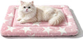 Dog Bed Mat, Reversible Crate Pad & Cute Dog Bed - Machine Washable Kennel Mat with Ultra Soft (Big&Small Stars Pink, 18" L x 14" W x 1.5" Th)