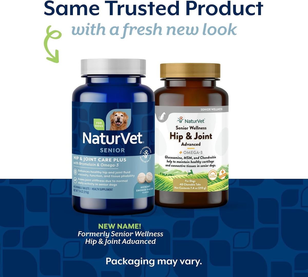 NaturVet Senior Dog Wellness Advanced Hip and Joint Plus Omegas - 40 Ct