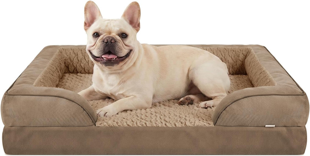 INVENHO Orthopedic Medium Dog Beds for Medium Dogs, Waterproof, Egg-Crate Foam Dog Couch Bed with Washable Removable Cover, Waterproof Lining and Nonskid Bottom
