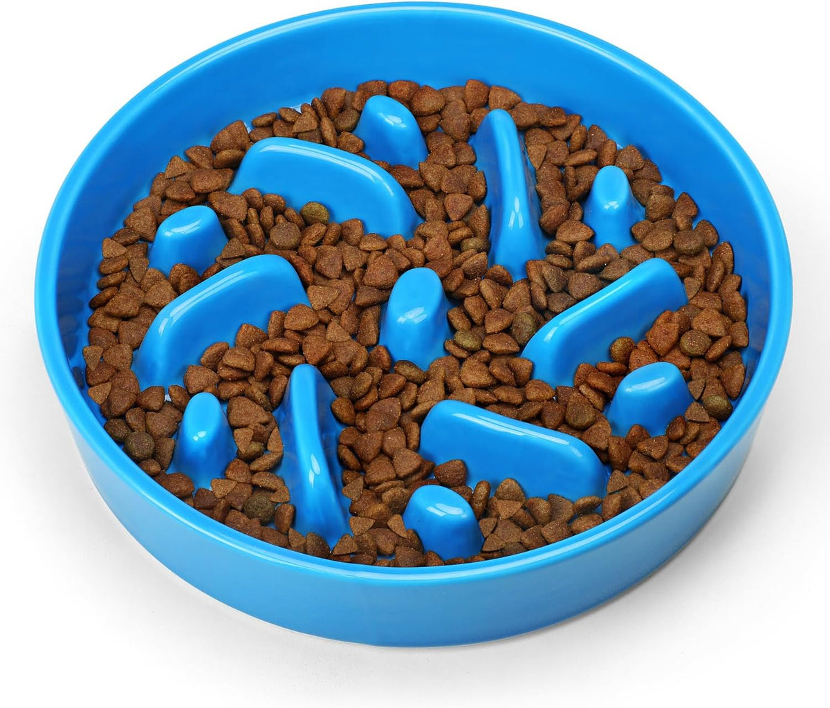 Ceramic Slow Feeder Dog Bowl, 2 Cups Maze Puzzle Dish to Slow Down Eating