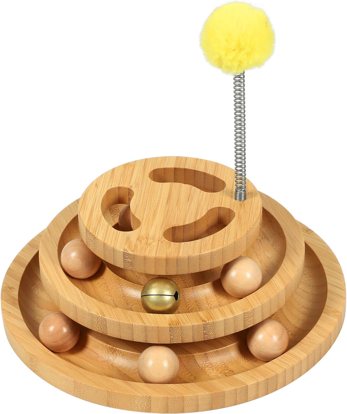 DoogCat Cat Ball Track with Puzzle Top, 3-Level Cat Ball Tower