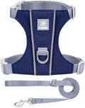 Cat Harness and Leash Set with Reflective Strips, Escape Proof Adjustable Vest, Premium Taffeta Fabric Soft Lightweight, Tear Resistant, for Kitten Small Cats Outdoor Walking (Navy Blue, XS)