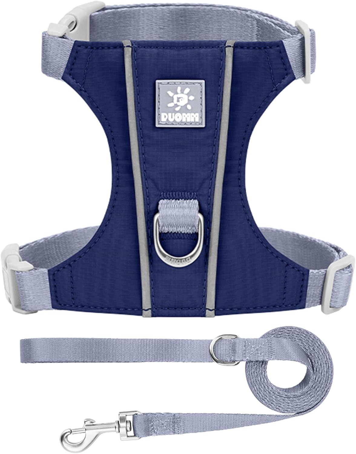 Cat Harness and Leash Set with Reflective Strips, Escape Proof Adjustable Vest, Premium Taffeta Fabric Soft Lightweight, Tear Resistant, for Kitten Small Cats Outdoor Walking (Navy Blue, XS)