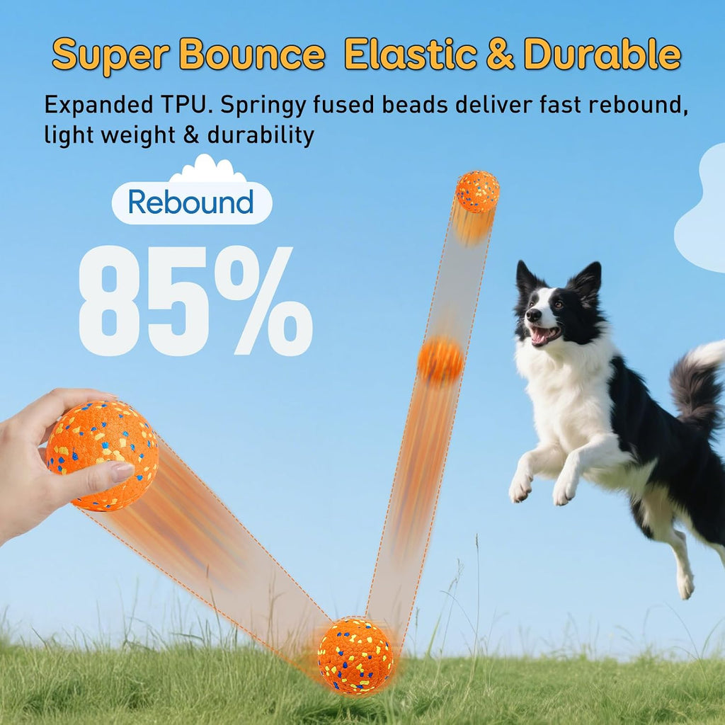 Kimee Dog Balls Tennis Balls Dog Chew Toys for Aggressive Chewers 3.15'' | 3Pcs Indestructible Dog Teething Chew Toys Floating Water Toy Fetch Ball for Large Medium Small Puppies, Indoor or Outdoor
