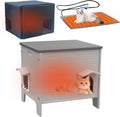 Deblue Heated Cat House for Outside with Insulated Foam for Outdoor Cats,Plastic Weatherproof Insulated cat House, Cat Shelter for Feral Cats