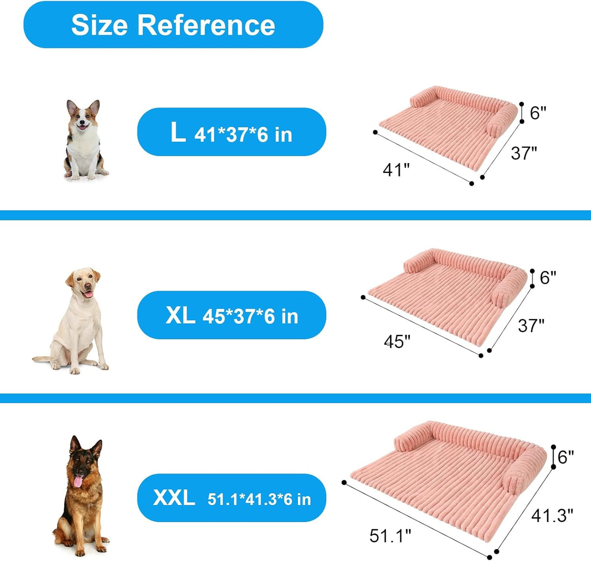 Dog Couch Bed, Couch Cover for Dogs Washable, Dog Bed for Couch(Pink, L)