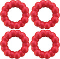 KONG Ring - Natural Rubber Ring Toy for Healthy Chewing Habits - Chew Toy Supports Dog Dental Health - Dog Toy Supports Instincts During Playtime - for Medium/Large Dogs (Pack of 4)