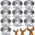 Ziliny 10 Pcs 8 Cup Metal Dog Bowls Stainless Steel Food Dish 64 Oz | Thickened,for Medium Large Dogs Cats,Dishwasher Safe ,Travel Kennel Feeding, Heavy Duty Stainless Steel Construction