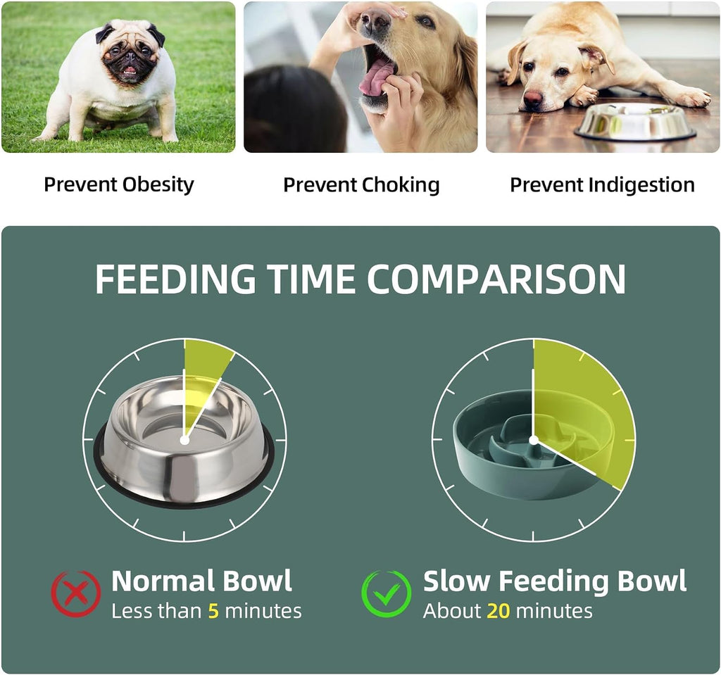 Havniva Ceramic Slow Feeder Dog Bowls, 6.1 in Slow Feeder for Small Breed