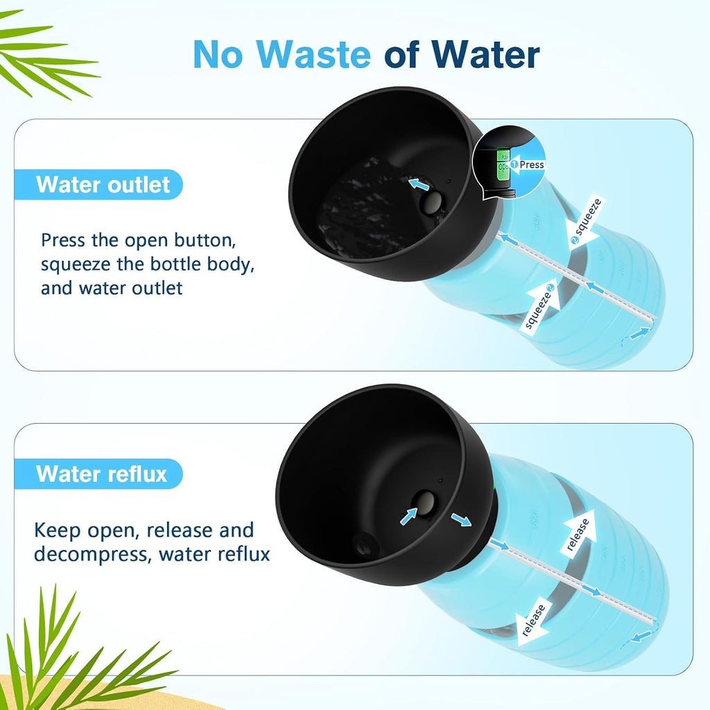 Pecute Portable 22 oz Dog Water Bottle, 2 in 1 Dog Water Bottle Bowl Leakproof with Double Seal, BPA Free, Lightweight, Pet Water Bottel Dispenser for Outdoor Walking Triping Hiking Camping Travels | Pet Water Dispenser Portable for Outdoor Walking Hik...