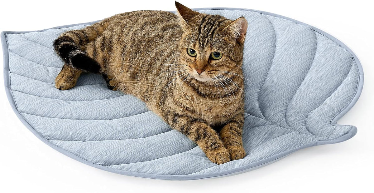 COZY KISS Dog Cooling Mat for Dogs or Cats, Leaf Shaped Pet Pad, 27x23 inch