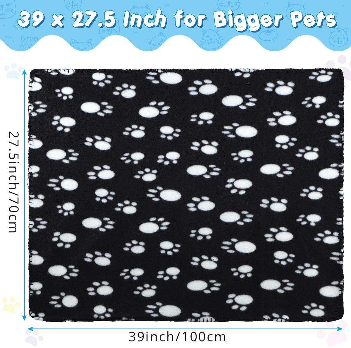 Eccliy 20 Pcs Puppy Blanket Fleece Pet Dog Throw, Paw, 39 x 28 Inch