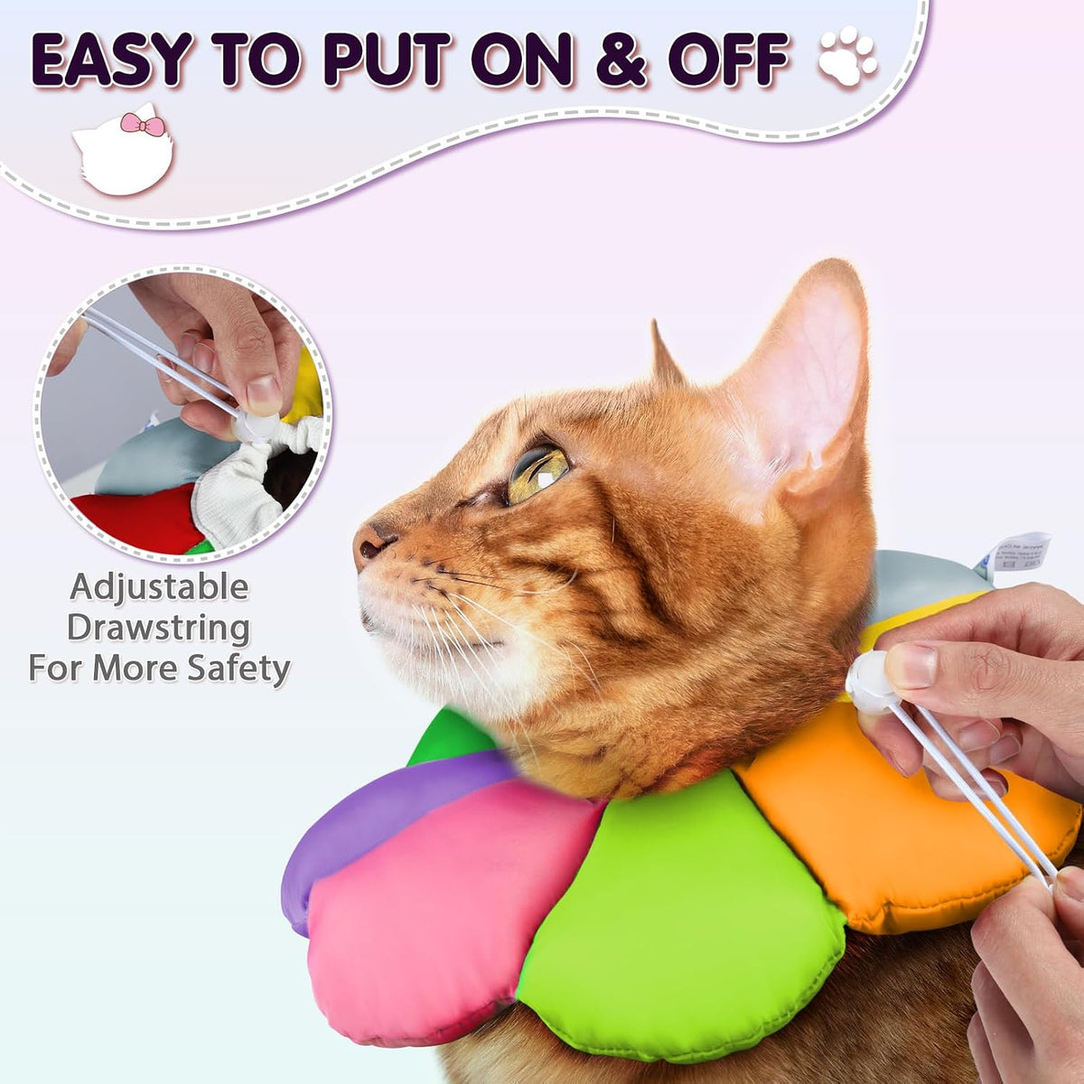 ANWA Waterproof Cat Cone Collar Soft, Cat Donut Collar After Surgery