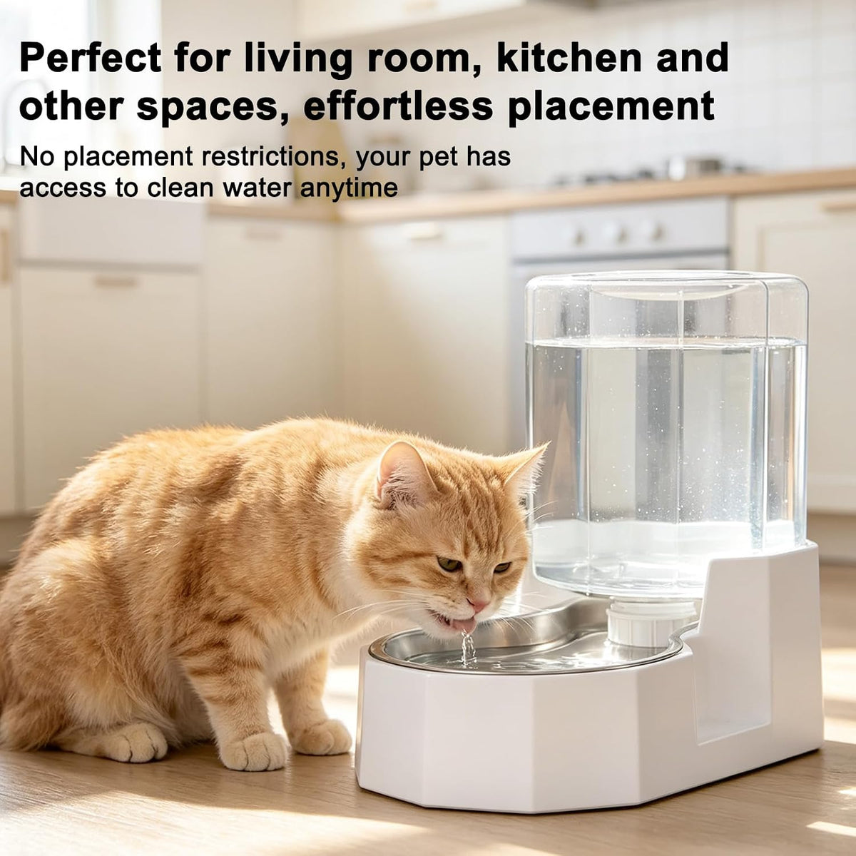 Sfozstra 4L Stainless Steel Gravity Water Dispenser:Cat Bowl