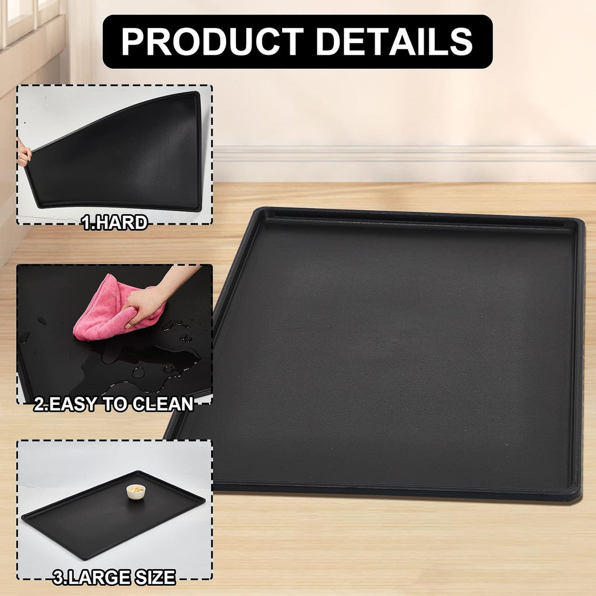 2 Pcs 30" Dog Crate Tray Replacement Dog Crate Pan Kennel Bottom Tray Replacement Plastic Bottom Pan Easy to Clean, Easy to Assemble, Ideal for Potty Training-Perfect for Pet Crates, Black