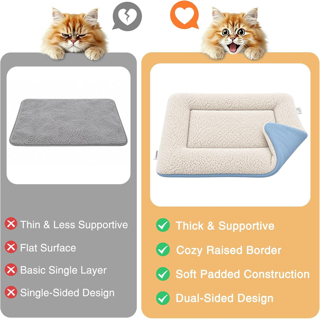 Dog Crate Pad 35" x 24" Self Warming Pet Bed for Medium Dogs, Gray