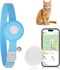 GPS Tracker for Cats (iOS Only), MINI GPS Cat Tracker, Pet Tracker, No Monthly Fee, Compatible with Apple Find My, Anti-Lost, Finder Tag for Vehicles, Pets, Kids, Items (Blue)