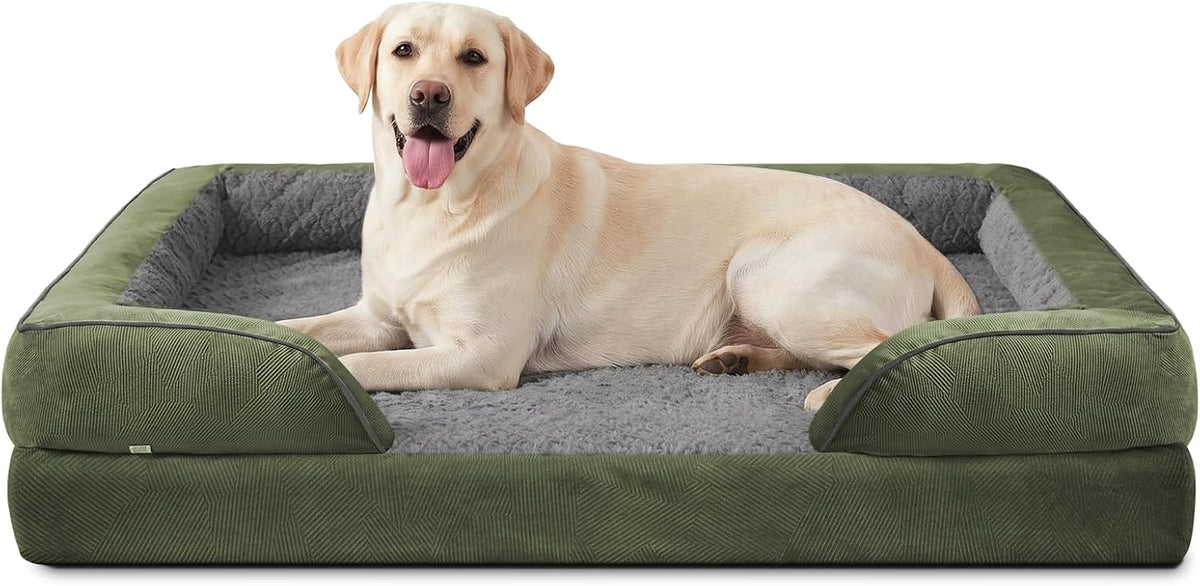 INVENHO Jumbo Orthopedic Dog Bed for Extra Large Dogs, Waterproof, Egg-Crate Foam Dog Couch Bed with Washable Removable Cover, Waterproof Lining and Nonskid Bottom