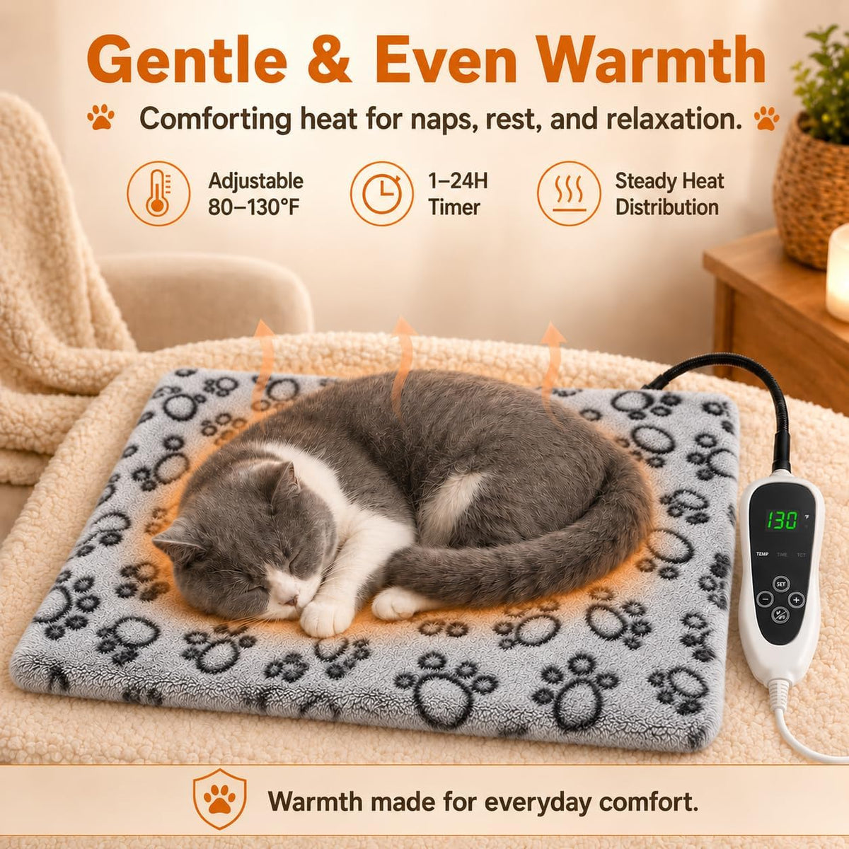 GOLOPET Large Dog Heating Pad 36x24 in with Normally Open Function