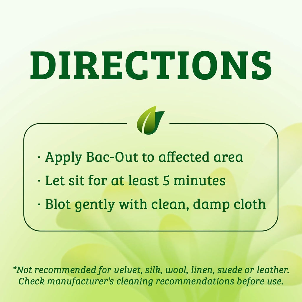 Biokleen Bac-Out Carpet Stain Remover Enzymatic, Destroys Stains & Odors Safely, for Pet Urine, Laundry, Diapers, Wine, Carpets, More, Eco-Friendly, Plant-Based