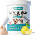MEDUWEDU Ear Cleaner Finger Wipes 60 Counts, Dog Ear Cleaner,Soft & Easy Otic Cleaning Pads, Remove Wax, Dirt & Stop Smelly, Itchy, Non-Irritating, Grapefruit Scent