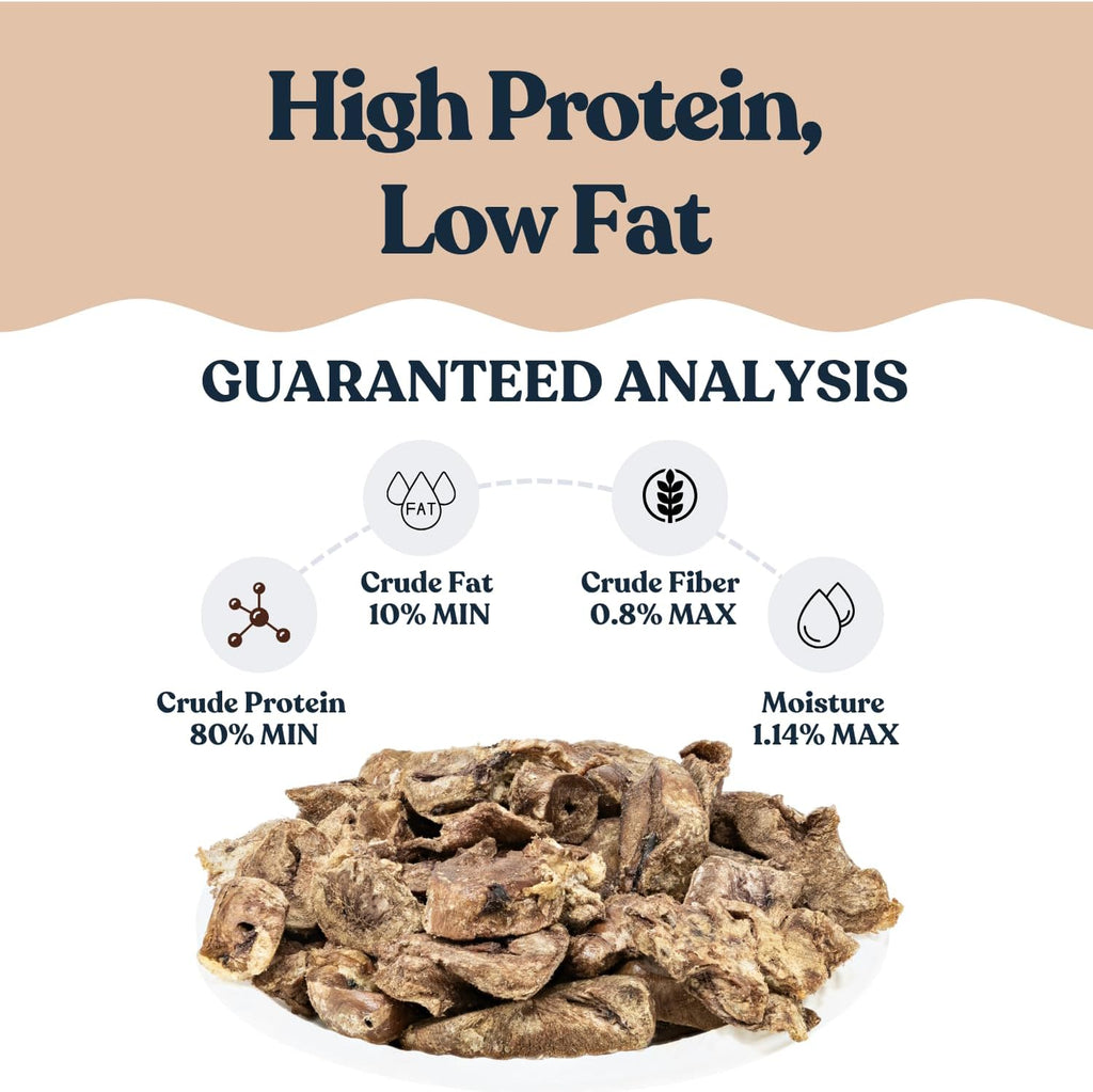 hotspot pets Freeze Dried Turkey Hearts Treats for Cats & Dogs - Made in USA, 1lb Big Bag, Single Ingredient All Natural Grain-Free Turkey Heart - Great for Training, as a Topper or Snack