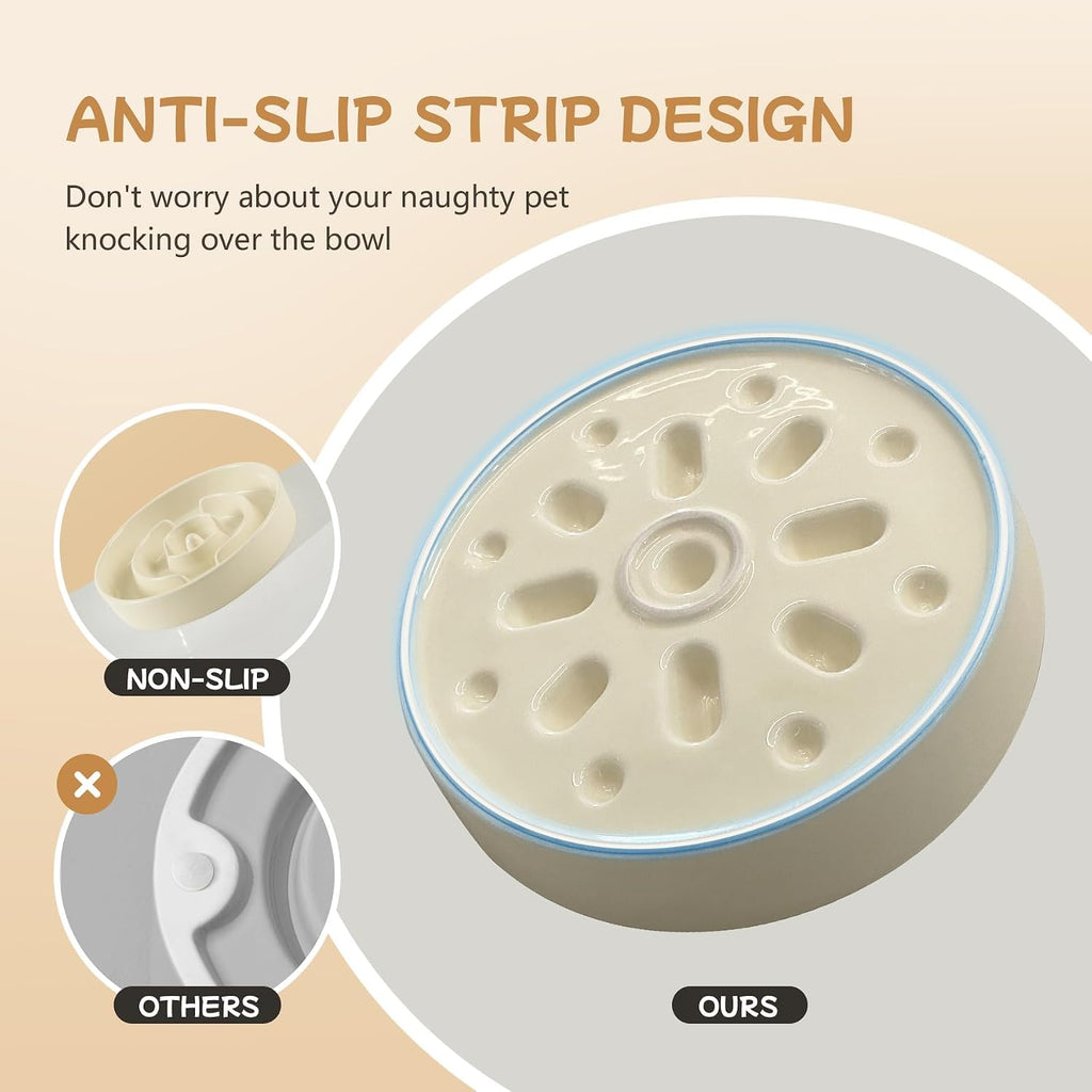 Havniva Elevated Slow Feeder Dog Bowls, 6.1 in Ceramic Slow Feeder Bowl Set
