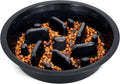 JASGOOD Dog Feeder Slow Eating Pet Bowl for Raised Pet Feeders Preventing Choking Food Water Bowl Elevated Diners Replacement Bowl (Black,Fit Opening 7.5"-8")