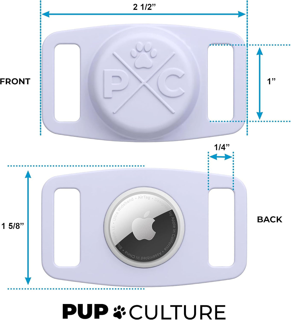 Pup Culture AirTag Collar | Protective Dog AirTag Holder - Track Pets Using Apple AirTag Technology