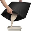 Conlun Cat litter Mat 30"x22", Large Honeycomb Double Layer Waterproof Trapping Waste for Kitty Litter Box, Easy Cleaning Soft on Paws Cat Matt on Floor, Black