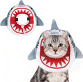 EXPAWLORER Cat Cone Collar Soft, Cat Recovery E Collar After Surgery to Stop Licking, Adjustable Waterproof Neck Elizabethan Pet Kitten Puppy Donut Pillow for Cats Wound Healing, Shark