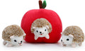 Hollypet Squeaky Hide and Seek Dog Toys for Small and Medium Dogs, Hedgehog | Interactive Plush Stuffed Dog Squeak Toys for Small Medium Sized Dogs and Non-Aggressive Chewers, Puppy Teeth Clean Chew Toys