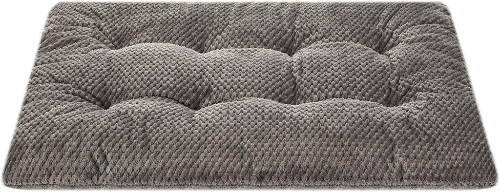 WONDER MIRACLE Fuzzy Deluxe Pet Beds, Super Plush Dog or Cat Beds Ideal for Dog Crates, Machine Wash & Dryer Friendly (23" x 35", L-Eagle Grey)