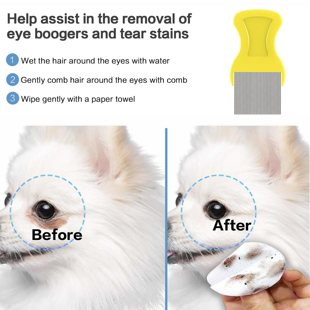 Pet Grooming Brush Kit, 4Pack Dog Bath Brushes Flea Comb Set for Cat