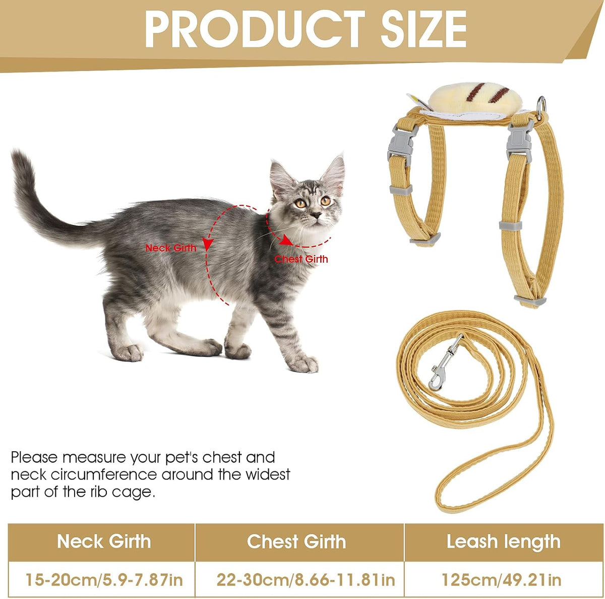 TIESOME Cat Harness and Leash Set Adjustable Gradient Kitten Harness