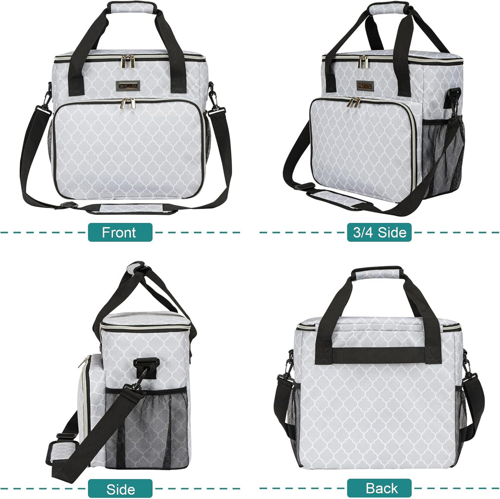 BAGLHER Dog Travel Bag, Pet Travel Bag (ALL Pet Travel Supplies), With 2 Pet Food Containers and 2 Collapsible Silicone Bowls; Essential Kits for Pet Travel DLwhite