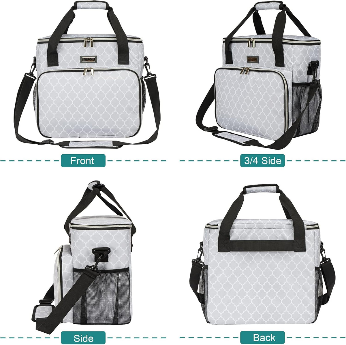 BAGLHER Dog Travel Bag, Pet Travel Bag (ALL Pet Travel Supplies), With 2 Pet Food Containers and 2 Collapsible Silicone Bowls; Essential Kits for Pet Travel DLwhite